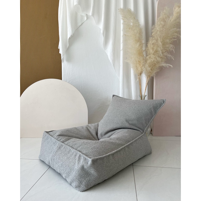 Boucle Beanbag Chair-Grey