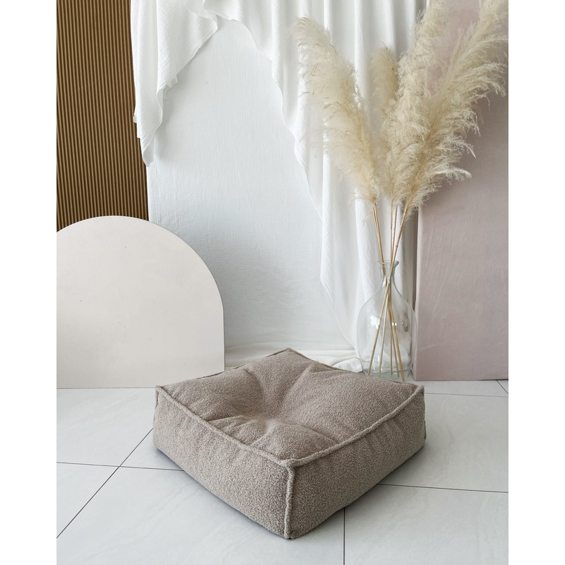 Small Boucle Pouffe-Beige