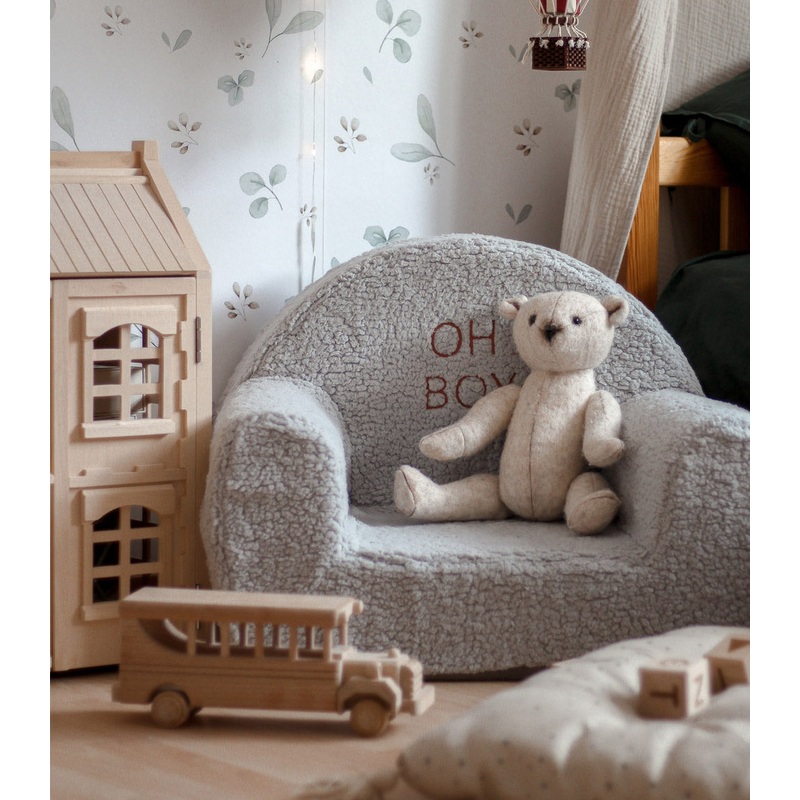 Toddler Boucle Chair- Grey