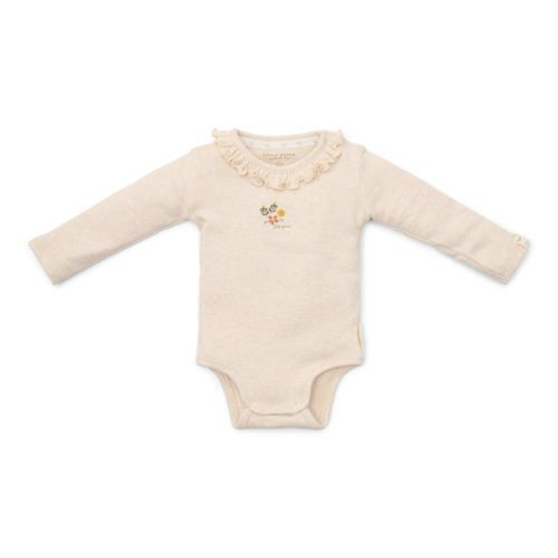 Romper lange mouw – Zand – Little Farm – Opdruk