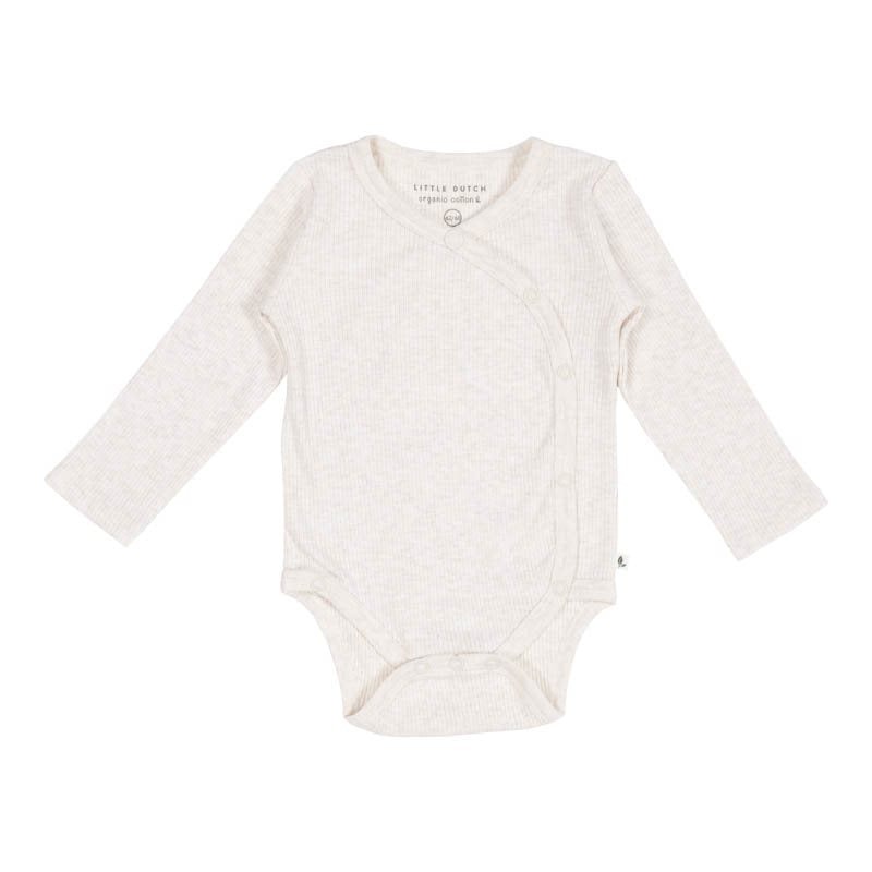 Romper overslag lange mouw Rib Sand