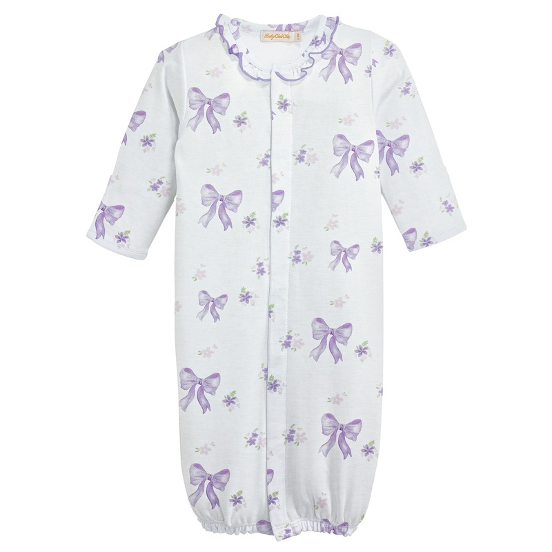 Lavender Bows Converter Gown with Ruffle Neck