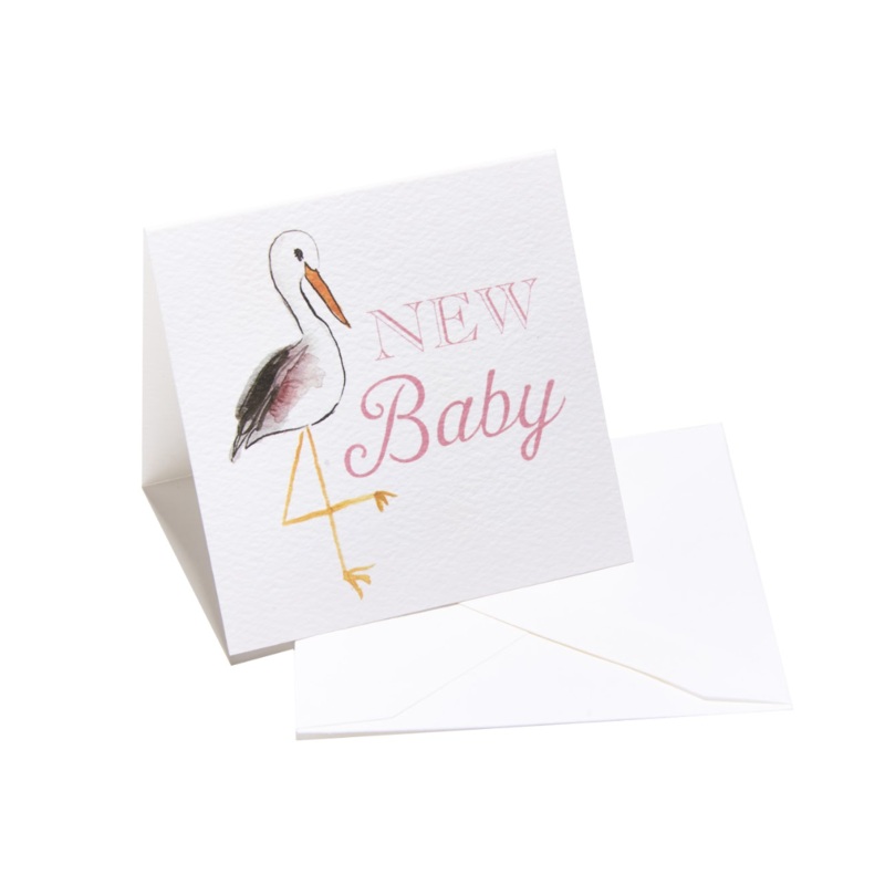 Enclosure Card, Pink Stork