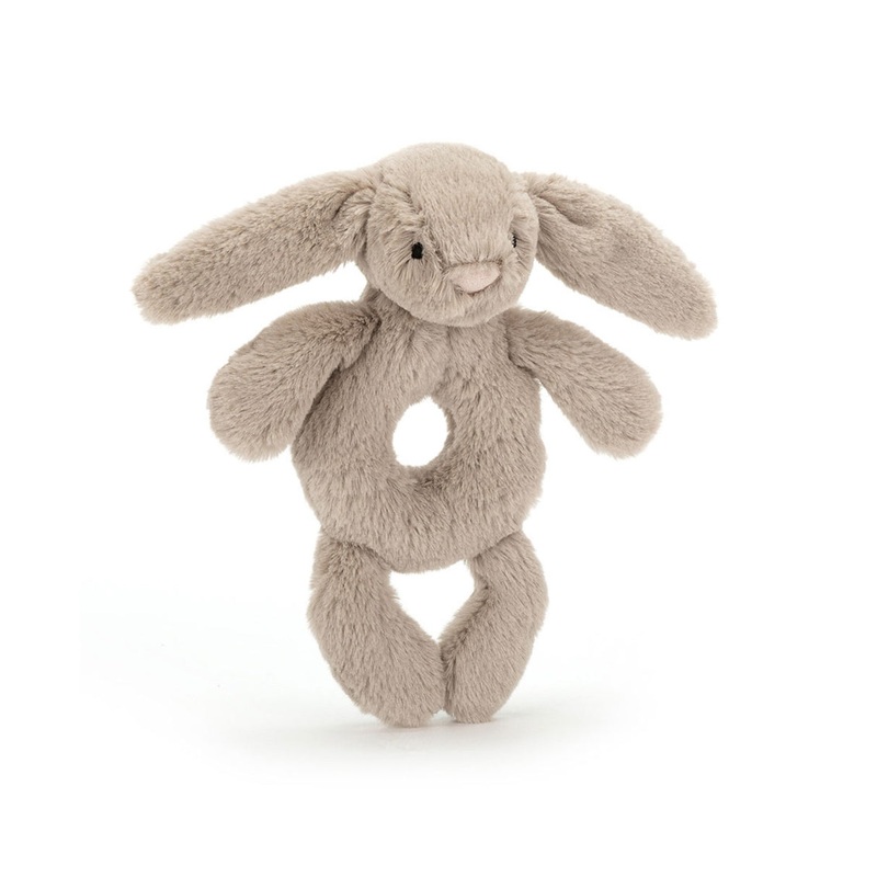 Bashful Beige Bunny Ring Rattle