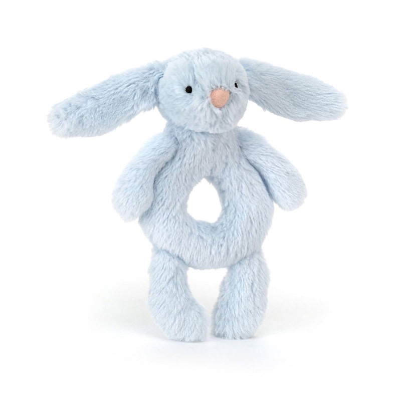 Bashful Blue Bunny Ring Rattle