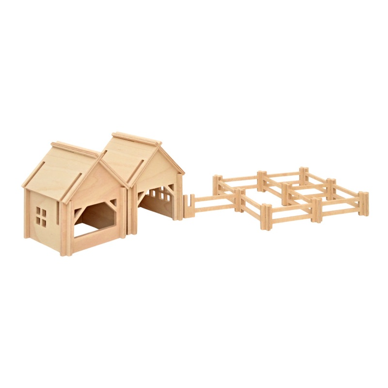 Wooden Farm Set with Fencing – Large Set