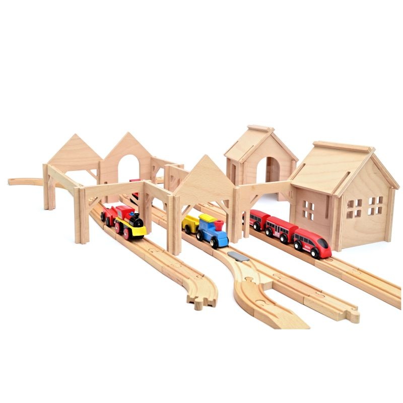 Wooden Train Station – Large Set