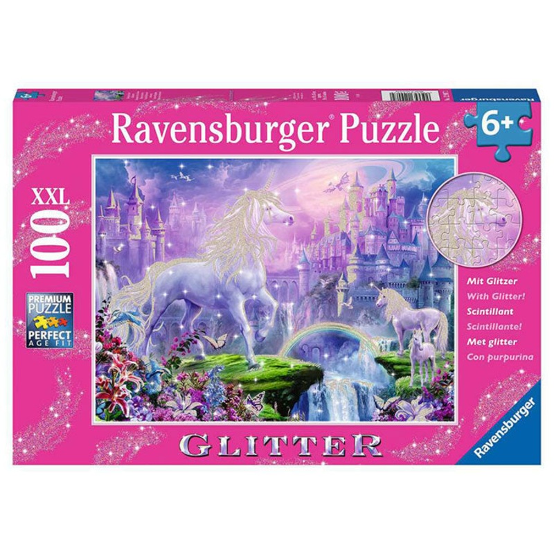 Ravensburger Glitter Unicorn Kingdom Puzzle – 100 pieces – 6yrs+