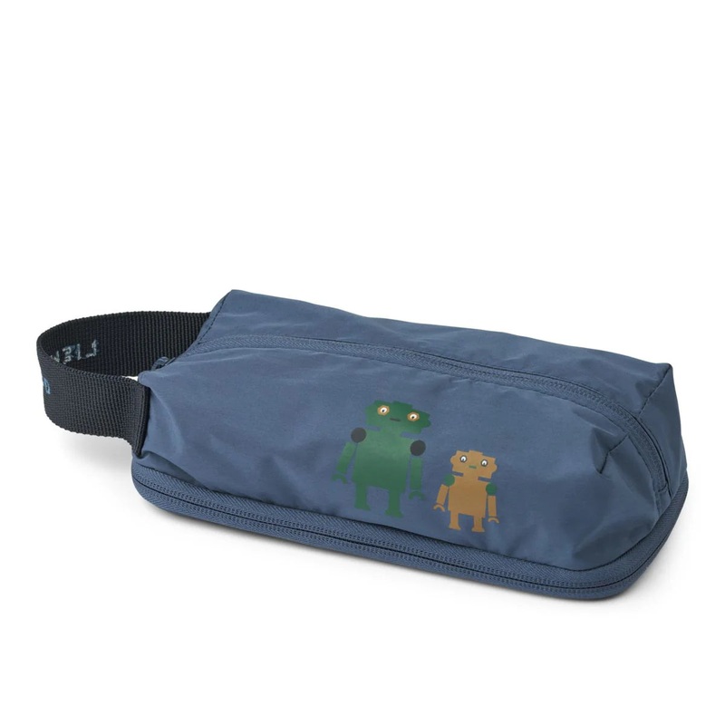 Pencil Case, Melina – Robots/ Indigo Blue