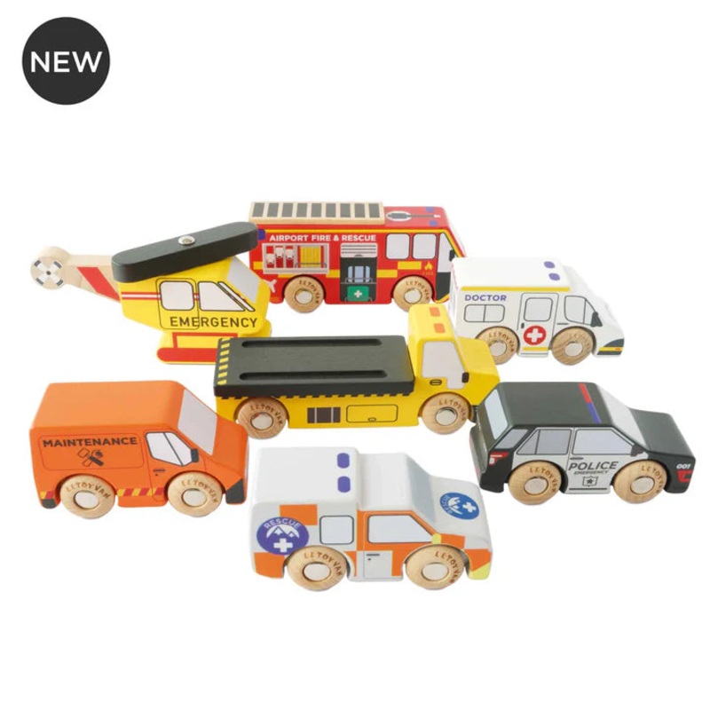 Emergency Helicopter & Rescue Cars – 7 Pieces