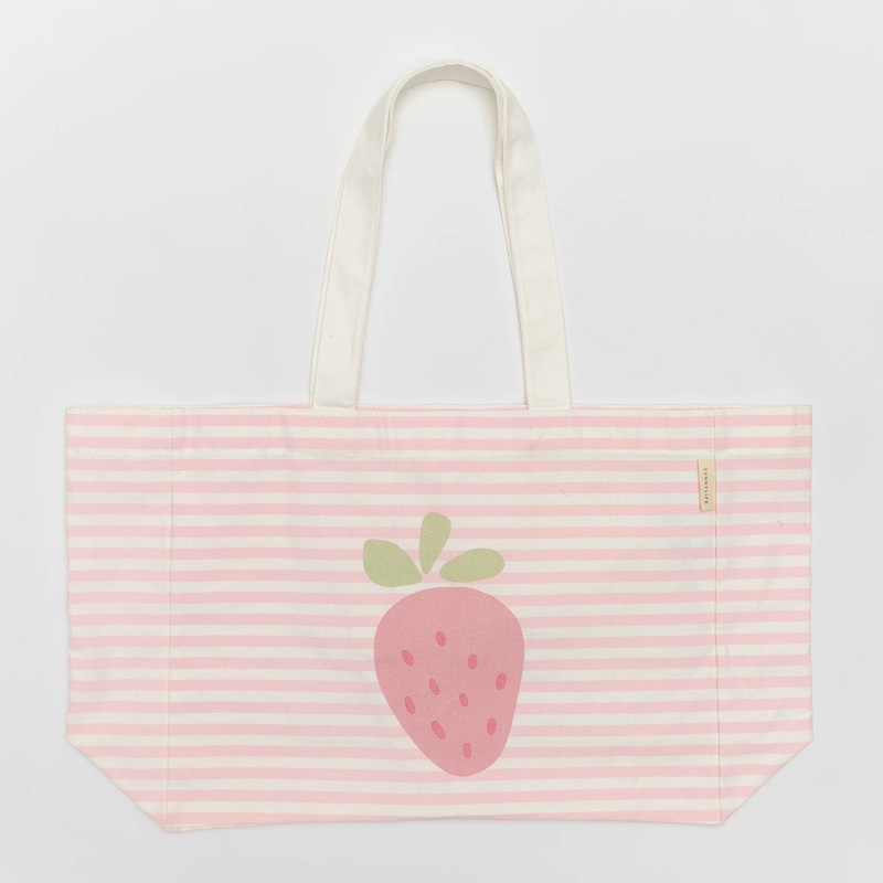 Beach Bag, Canvas – Strawberry Sunshine