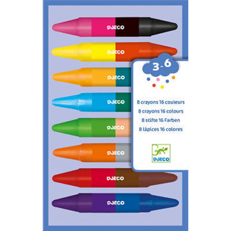 Crayons, Double-sided – 8 Pack/ 16 Colours