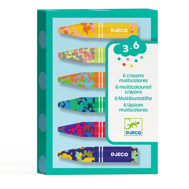 Crayons, Multi-Coloured Floral – 6 Pack