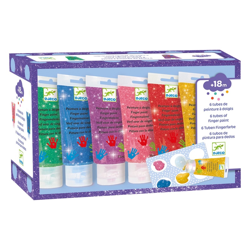Paint (Ultra Washable) Glitter – 6 Tubes incl Palette (18+ Months)