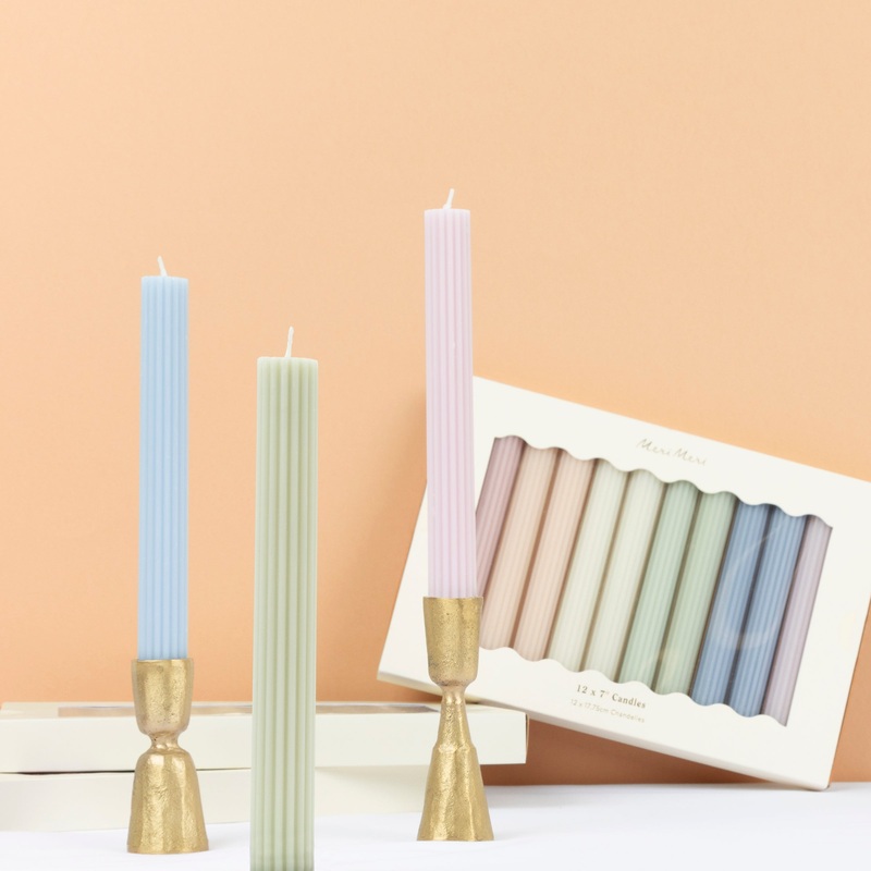 Pastel Table Candles (x 12)