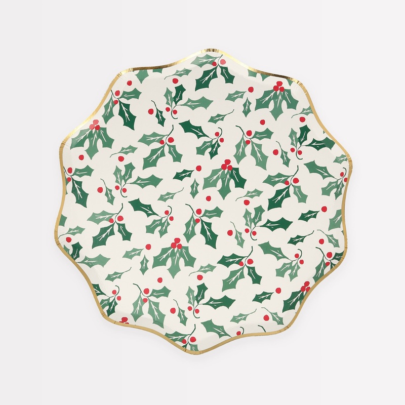 Holly Pattern Side Plates (x 8)