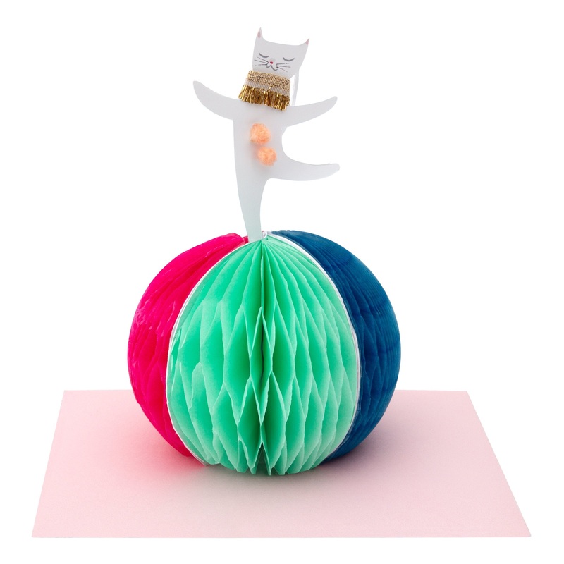Circus Cat Stand-Up Birthday Card