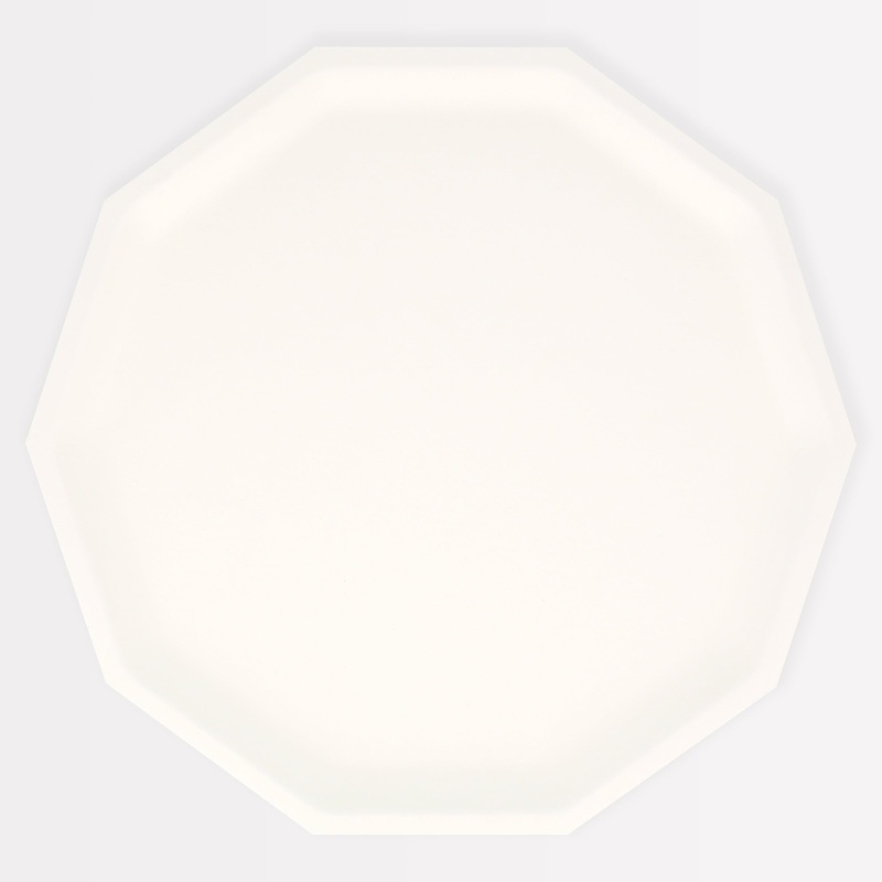 Cream Decagon Compostable Dinner Plates (x 8)