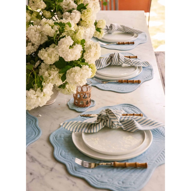 Blue Quilted Shell Placemat