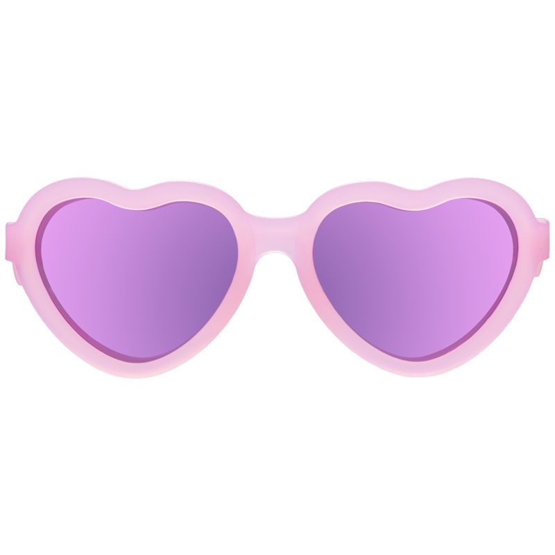 Frosted Pink Heart Mirrored Lense Sunglasses