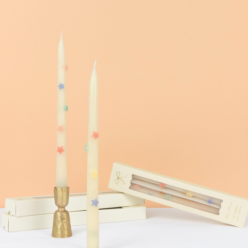 Mixed Star Taper Candles (x 2)