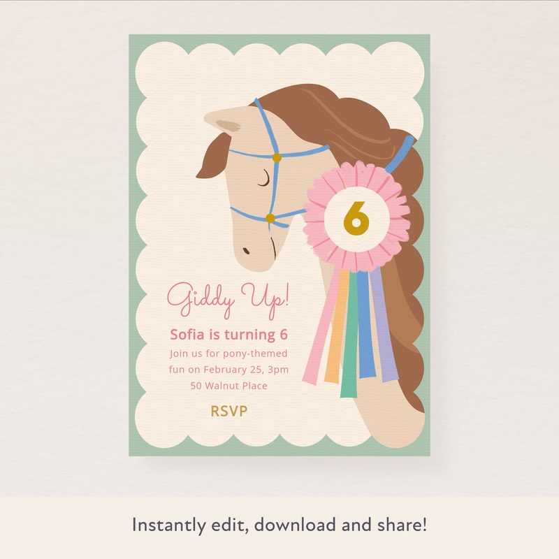 Horses Download & Print Invitation
