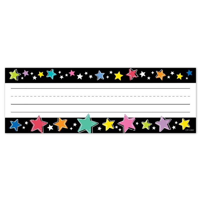 COLORFUL STARS ON BLACK (STAR BRIGHT) NAME PLATES