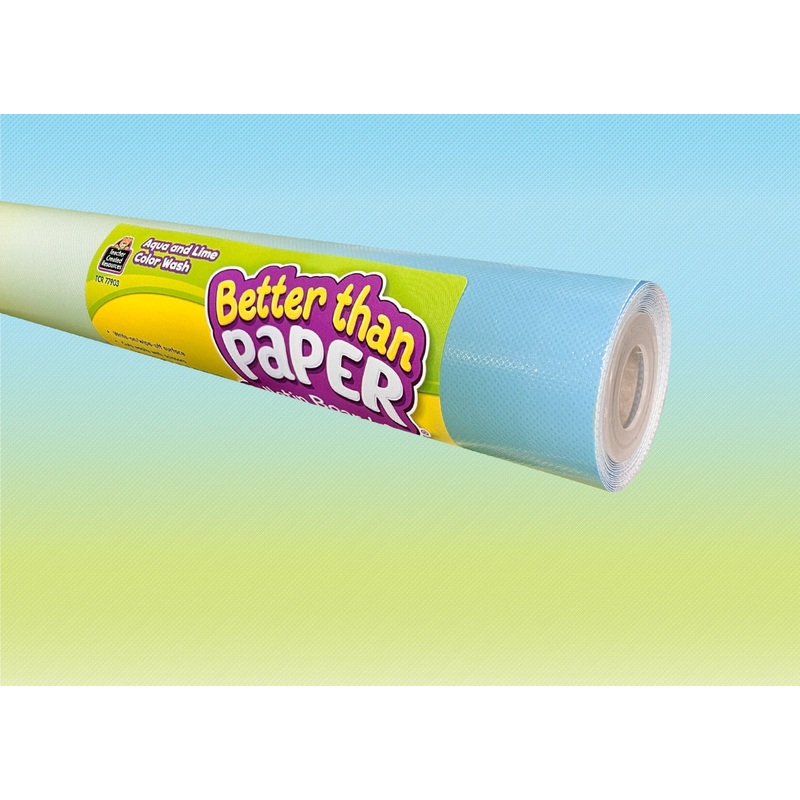 Teacher Created Resources Aqua and Lime Color Wash Better Than Paper Bulletin Board Roll