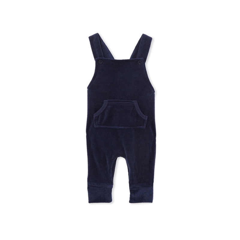 Navy Velour Overall
