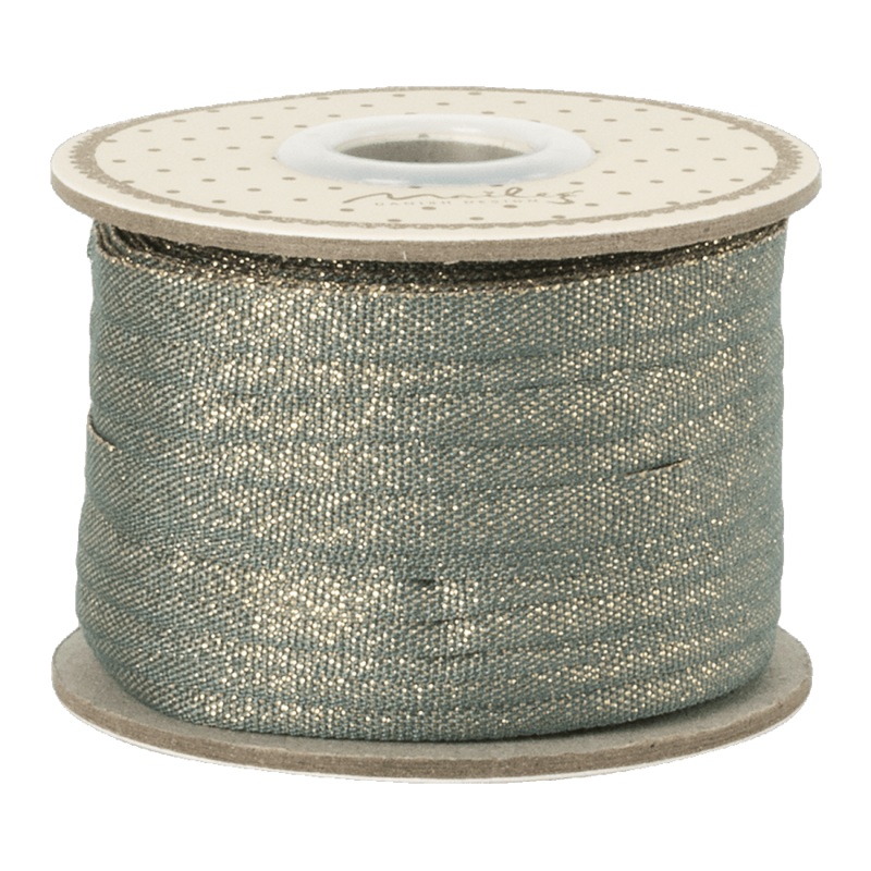 Ribbon 25m – Petrol & Gold