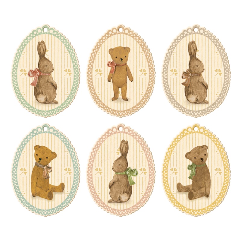 Bunnies and Teddies Gift Tags 12 pcs