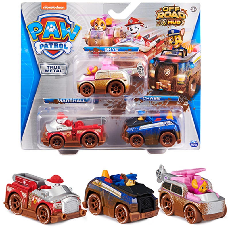 Paw Patrol 3-Piece True Metal Off Road Vehicles