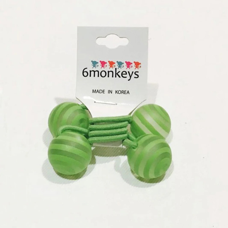 6 Monkeys | Swirly Hair Bobbles | Lime