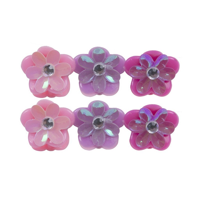 Fanciful Flower Mini Hair Clips
