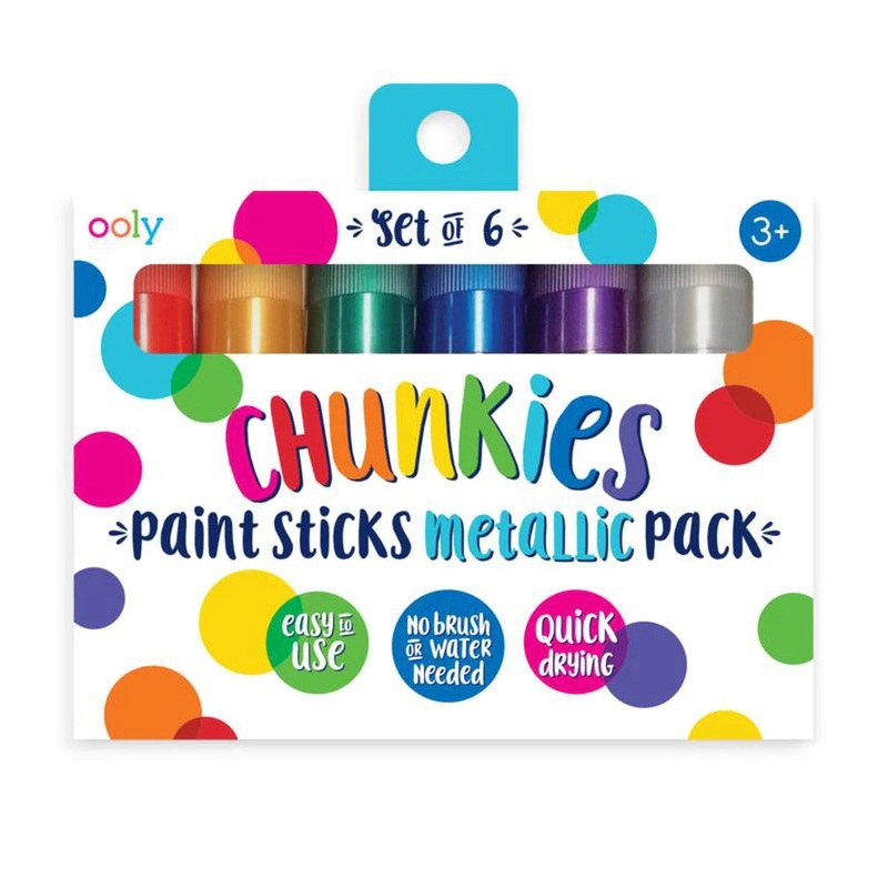 Ooly Chunkies Paint Sticks Set of 6 | Metallic