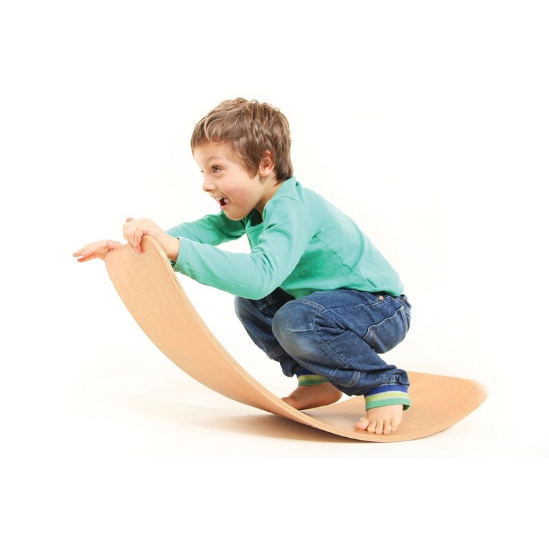das.Brett Wooden Waldorf Curvy Rocker Board, Oiled