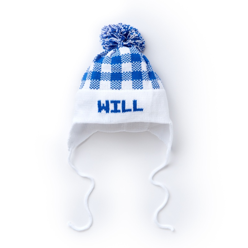 Ear Flap Hat with Name, Plaid  (online only)