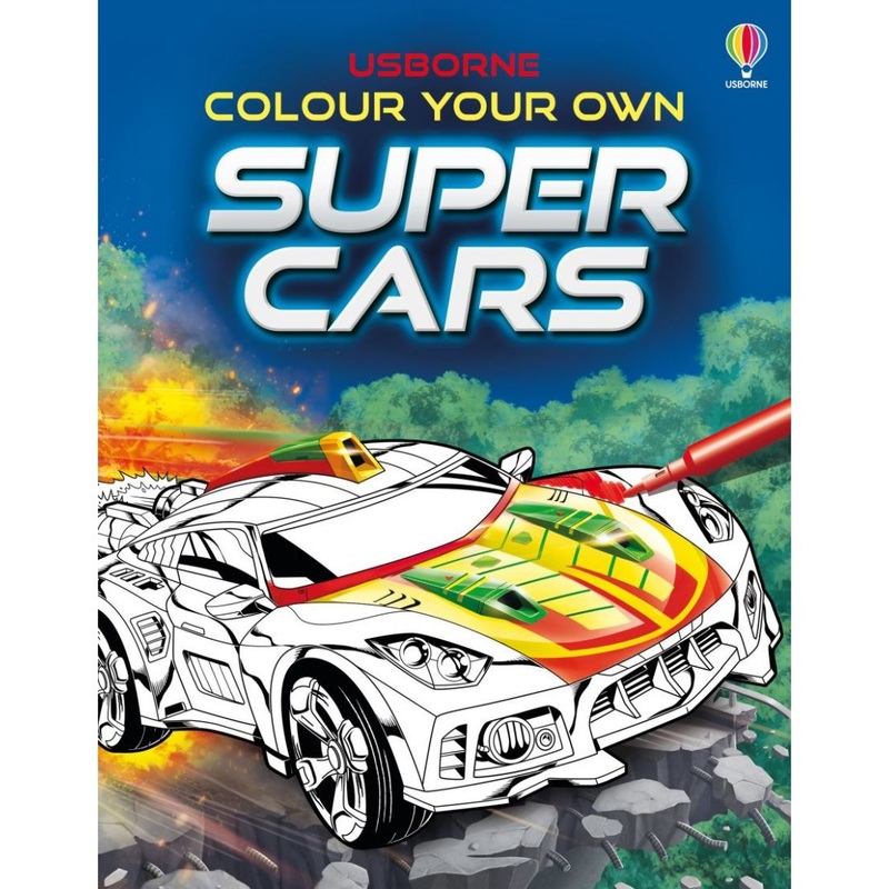 Usborne: Colour Your Own Supercars – 5yrs+