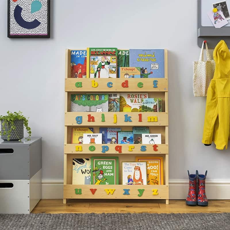 Bookcase – Natural with Multi-Coloured Alphabet