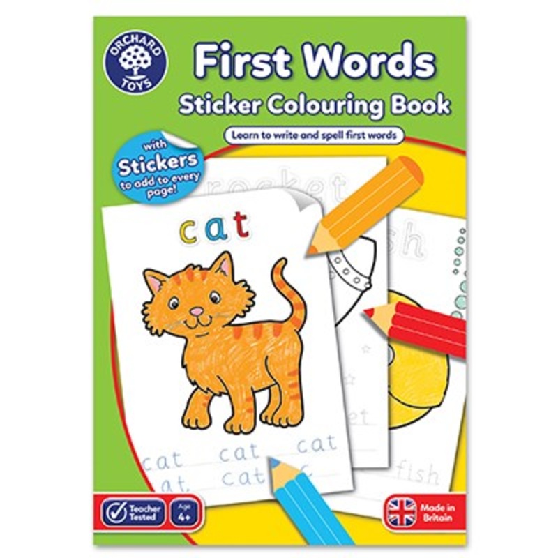 Sticker Colouring Book – First Words (4+ Years)