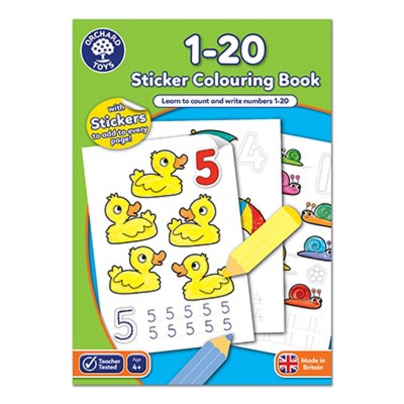Sticker Colouring Book, Numbers 1-20 (4+ Years)