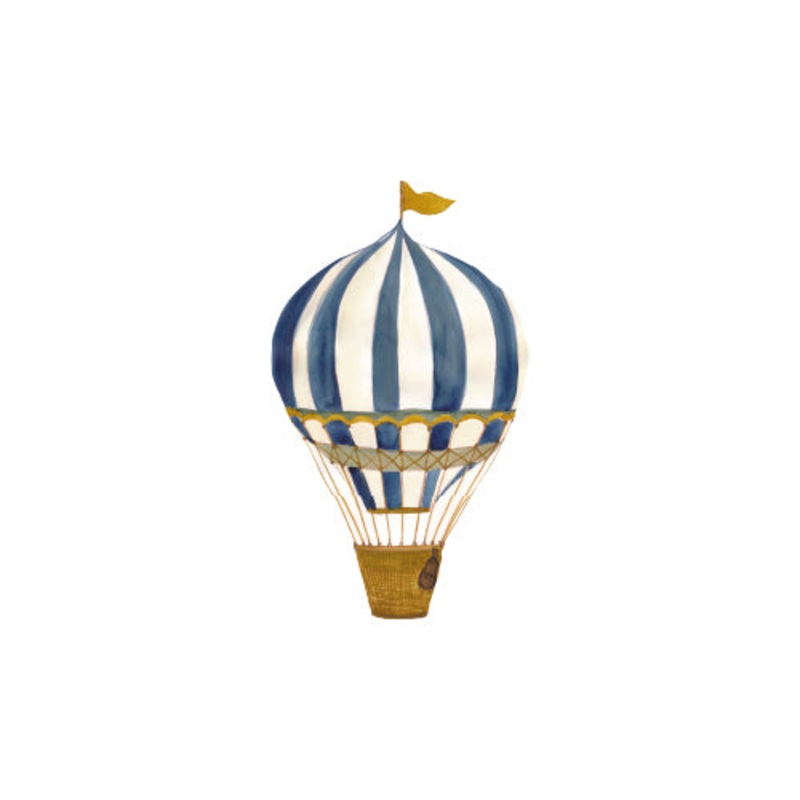 Wall Sticker, Small – Retro Air Balloon Blue