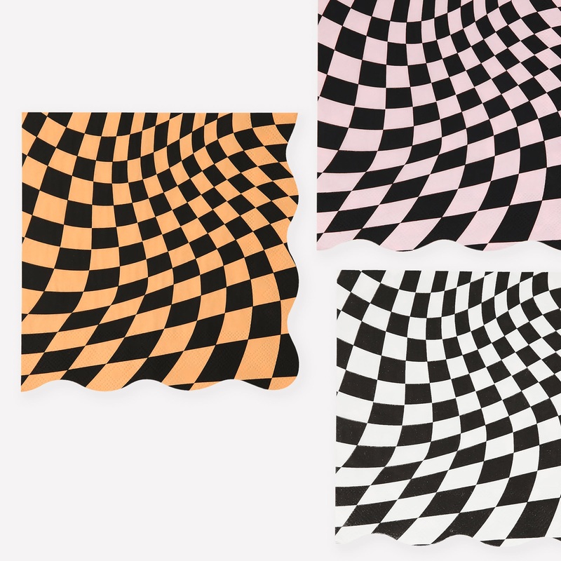 Halloween Checker Large Napkins (x 16)