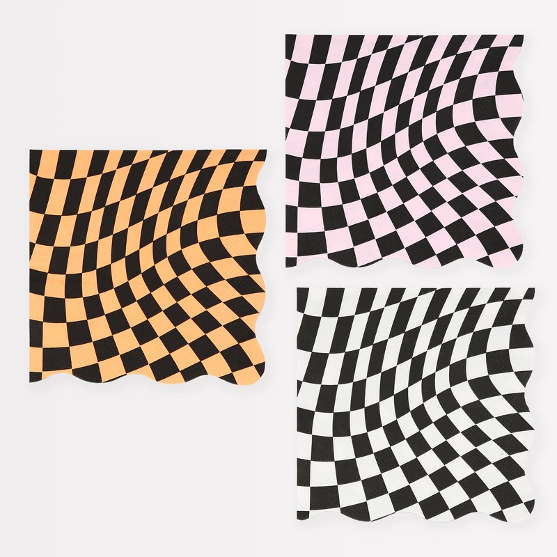 Halloween Checker Small Napkins (x 16)