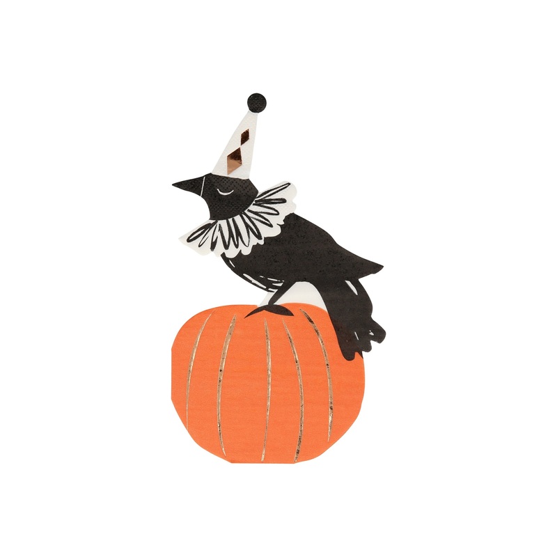 Vintage Halloween Crow Napkins (x 16)