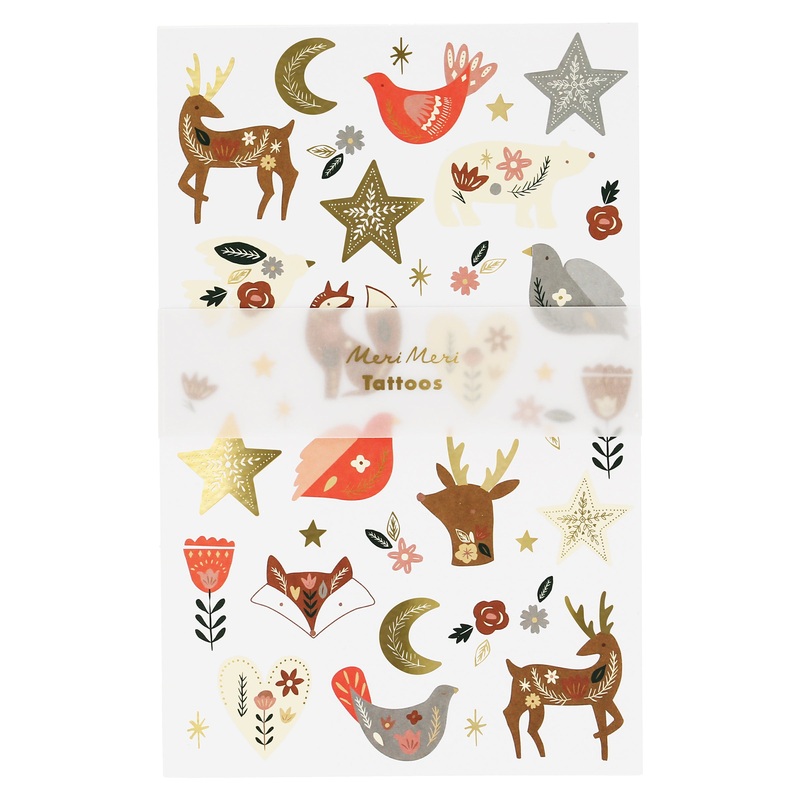 Folk Woodland Tattoo Sheet (x 2 sheets)