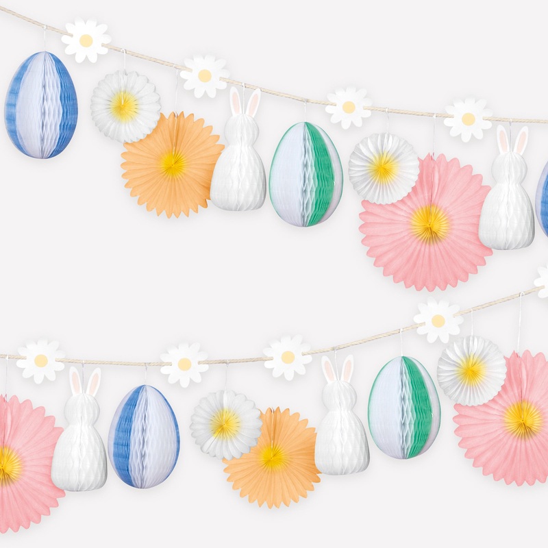 Honeycomb Easter Bunny Garland